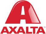 Axalta logo with a white background and powder coating.